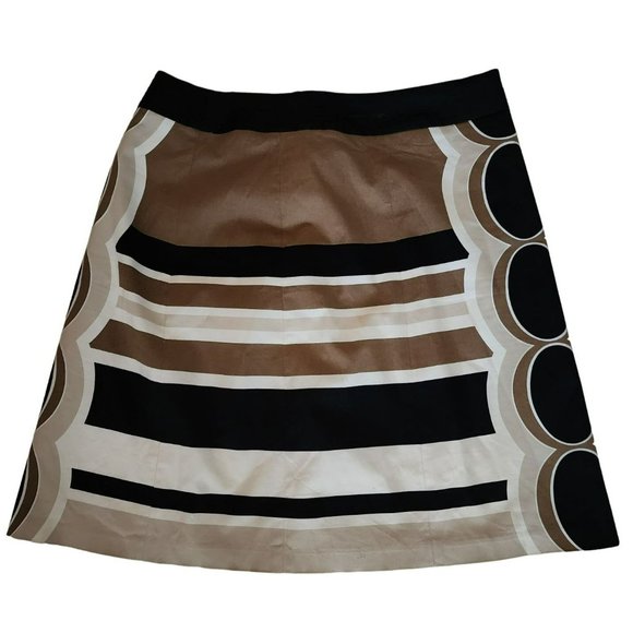 Merona Collection Women's Geometric Print Pencil Cut Skirt Beige/Black Size 16 - Picture 2 of 9